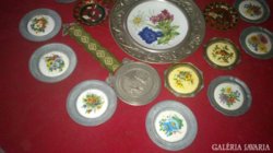 Ón-porcelán-réz tálkák 21db